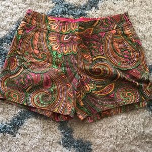 J Crew bright paisley shorts